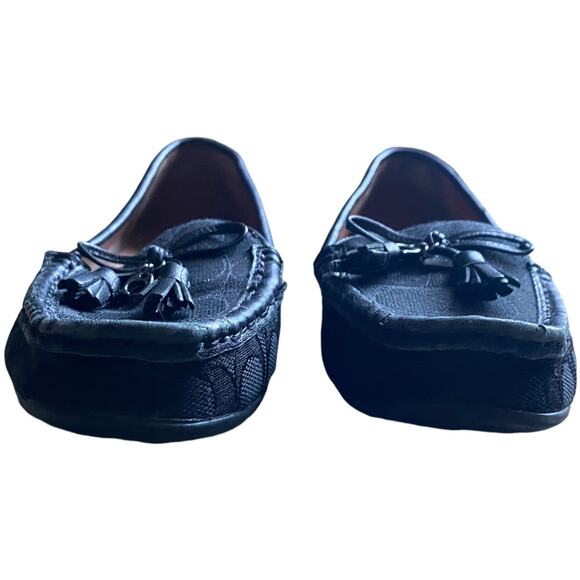 COACH Signature C Loafers Black Leather Driving Moccasin Women's 6.5 B Classic - Picture 15 of 16
